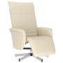Sillón reclinable con reposapiés cuero sintético color crema en Sillones | Comprar online en Foru.es