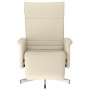 Sillón reclinable con reposapiés cuero sintético color crema en Sillones | Comprar online en Foru.es