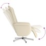 Sillón reclinable con reposapiés cuero sintético color crema en Sillones | Comprar online en Foru.es