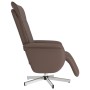Sillón reclinable con reposapiés cuero sintético marrón en Sillones | Comprar online en Foru.es