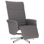 Sillón reclinable con reposapiés cuero sintético gris en Sillones | Comprar online en Foru.es