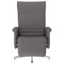 Sillón reclinable con reposapiés cuero sintético gris en Sillones | Comprar online en Foru.es