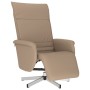 Sillón reclinable con reposapiés cuero sintético capuchino en Sillones | Comprar online en Foru.es