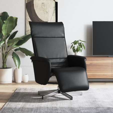 Sillón reclinable con reposapiés cuero sintético negro en Sillones | Comprar online en Foru.es