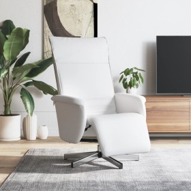 Sillón reclinable con reposapiés cuero sintético blanco en Sillones | Comprar online en Foru.es