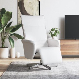 Sillón reclinable con reposapiés cuero sintético blanco en Sillones | Comprar online en Foru.es