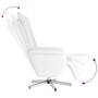 Sillón reclinable con reposapiés cuero sintético blanco en Sillones | Comprar online en Foru.es
