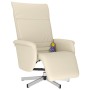 Sillón reclinable masaje con reposapiés cuero sintético crema en Sillones | Comprar online en Foru.es