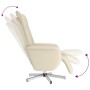 Sillón reclinable masaje con reposapiés cuero sintético crema en Sillones | Comprar online en Foru.es