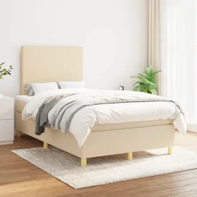 Cama box spring con colchón tela color crema 120x200 cm de vidaXL, Camas y somieres - Ref: Foro24-3142166, Precio: 420,54 €, ...