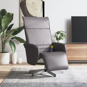 Sillón reclinable de masaje con reposapiés cuero sintético gris en Sillones | Comprar online en Foru.es