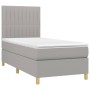 Cama box spring con colchón tela gris claro 90x200 cm de vidaXL, Camas y somieres - Ref: Foro24-3142465, Precio: 335,92 €, De...