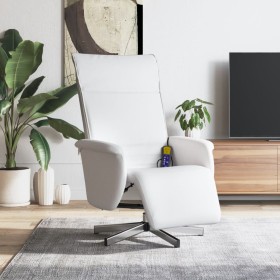 Sillón reclinable masaje con reposapiés cuero sintético blanco en Sillones | Comprar online en Foru.es