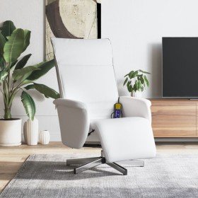 Sillón reclinable masaje con reposapiés cuero sintético blanco en Sillones | Comprar online en Foru.es