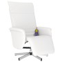 Sillón reclinable masaje con reposapiés cuero sintético blanco en Sillones | Comprar online en Foru.es