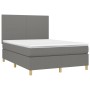 Cama box spring con colchón tela gris oscuro 140x200 cm de vidaXL, Camas y somieres - Ref: Foro24-3142178, Precio: 500,30 €, ...