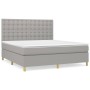 Cama box spring con colchón tela gris claro 180x200 cm de vidaXL, Camas y somieres - Ref: Foro24-3142673, Precio: 634,11 €, D...