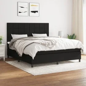 Box spring bed with black fabric mattress 180x200 cm by vidaXL, Beds and slatted bases - Ref: Foro24-3141795, Price: 608,59 €...