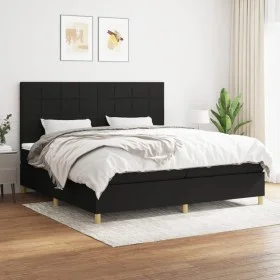 Cama box spring con colchón tela negro 200x200 cm de vidaXL, Camas y somieres - Ref: Foro24-3142363, Precio: 668,71 €, Descue...