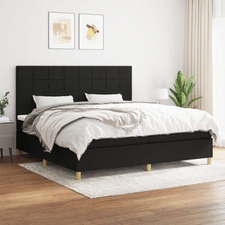 Cama box spring con colchón tela negro 200x200 cm de vidaXL, Camas y somieres - Ref: Foro24-3142363, Precio: 682,90 €, Descue...