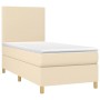 Cama box spring con colchón tela color crema 100x200 cm de vidaXL, Camas y somieres - Ref: Foro24-3142158, Precio: 360,19 €, ...