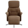 Sillón reclinable con reposapiés tela marrón en Sillones | Comprar online en Foru.es