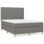 Cama box spring con colchón tela gris oscuro 140x200 cm de vidaXL, Camas y somieres - Ref: Foro24-3142258, Precio: 470,13 €, ...