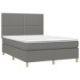 Cama box spring con colchón tela gris oscuro 140x200 cm de vidaXL, Camas y somieres - Ref: Foro24-3142258, Precio: 470,13 €, ...
