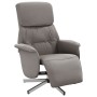 Sillón reclinable con reposapiés tela gris taupe en Sillones | Comprar online en Foru.es