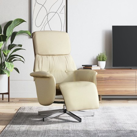 Sillón reclinable con reposapiés tela color crema en Sillones | Comprar online en Foru.es