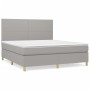 Cama box spring con colchón tela gris claro 180x200 cm de vidaXL, Camas y somieres - Ref: Foro24-3142193, Precio: 625,55 €, D...