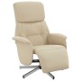 Sillón reclinable con reposapiés tela color crema en Sillones | Comprar online en Foru.es