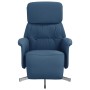 Sillón reclinable con reposapiés tela azul en Sillones | Comprar online en Foru.es