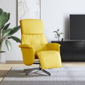 Sillón reclinable con reposapiés tela amarillo claro en Sillones | Comprar online en Foru.es