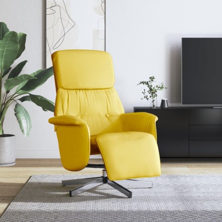 Sillón reclinable con reposapiés tela amarillo claro en Sillones | Comprar online en Foru.es