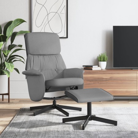 Sillón reclinable con reposapiés tela gris claro en Sillones | Comprar online en Foru.es