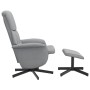 Sillón reclinable con reposapiés tela gris claro en Sillones | Comprar online en Foru.es
