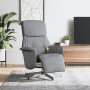 Sillón reclinable de masaje con reposapiés tela gris claro en Sillones | Comprar online en Foru.es