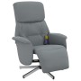 Sillón reclinable de masaje con reposapiés tela gris claro en Sillones | Comprar online en Foru.es