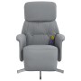 Sillón reclinable de masaje con reposapiés tela gris claro en Sillones | Comprar online en Foru.es