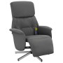 Sillón reclinable de masaje con reposapiés tela gris oscuro en Sillones | Comprar online en Foru.es