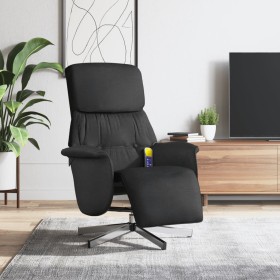 Sillón reclinable de masaje con reposapiés tela negra en Sillones | Comprar online en Foru.es
