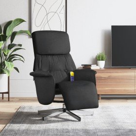 Sillón reclinable de masaje con reposapiés tela negra en Sillones | Comprar online en Foru.es