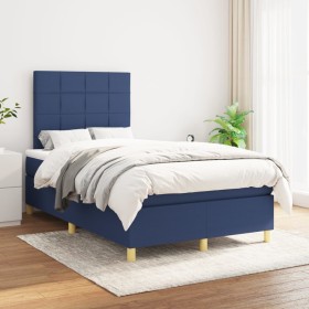 Cama box spring con colchón tela azul 120x200 cm de vidaXL, Camas y somieres - Ref: Foro24-3142327, Precio: 429,09 €, Descuen...