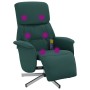 Sillón reclinable de masaje con reposapiés tela verde oscuro en Sillones | Comprar online en Foru.es