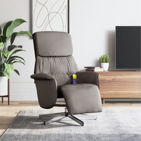 Sillón reclinable de masaje con reposapiés tela gris taupe en Sillones | Comprar online en Foru.es