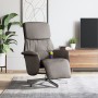 Sillón reclinable de masaje con reposapiés tela gris taupe en Sillones | Comprar online en Foru.es