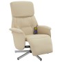 Sillón reclinable de masaje con reposapiés tela color crema en Sillones | Comprar online en Foru.es