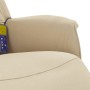 Sillón reclinable de masaje con reposapiés tela color crema en Sillones | Comprar online en Foru.es