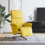 Sillón reclinable de masaje con reposapiés tela amarillo claro en Sillones | Comprar online en Foru.es
